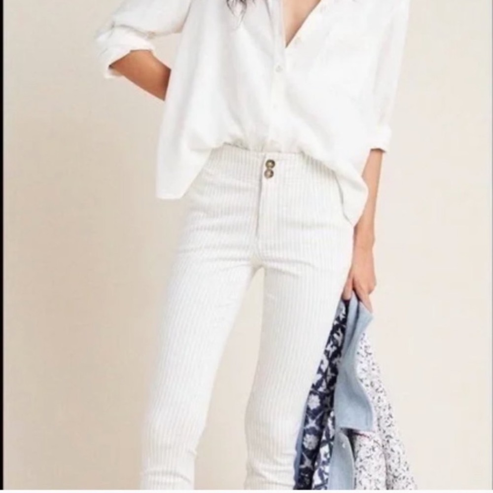 ANTHROPOLOGIE Pilcro High-Rise Skinny Ankle Stripe Jeans 28